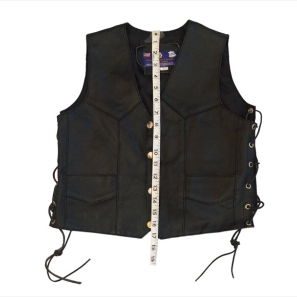 Paragon Leather & Sports Limited Women's Black Genuine Leather Vest Slze Large - Picture 11 of 12